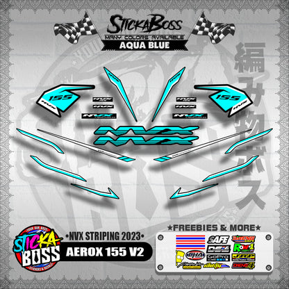 AEROX 155 V2 DECALS ( NVX STRIPING 2023 )【WITH FREEBIES】