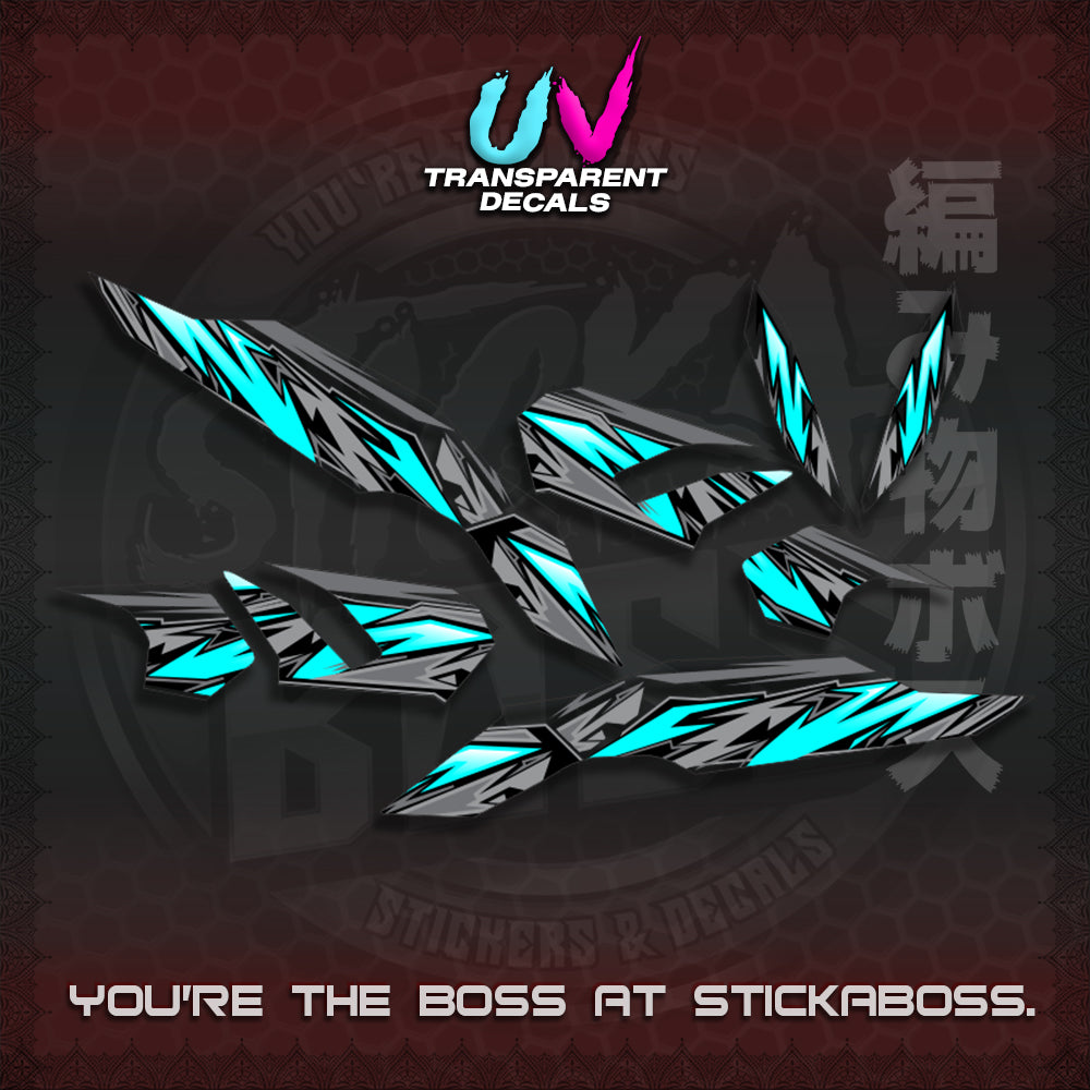 CLICK V3 INDO MALAY CONCEPT ( TRANSPARENT STRIPING NEW CUSTOM DESIGN ) STICKER DECALS By STICKABOSS