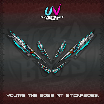 【PREMIUM UV PRINT】TRANSPARENT  MIO SPORTY/SMILE DECALS (BUTERFLY V6 DESIGN)By STICKABOSS