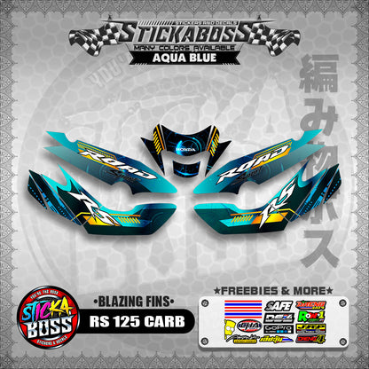 RS 125 CARB STICKER DECALS ( BLAZING FINS )【WITH FREEBIES】
