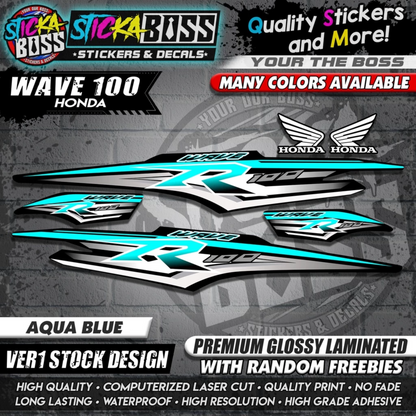 HONDA WAVE 100 R DECALS (Ver1 Stock Design)【WITH FREEBIES】