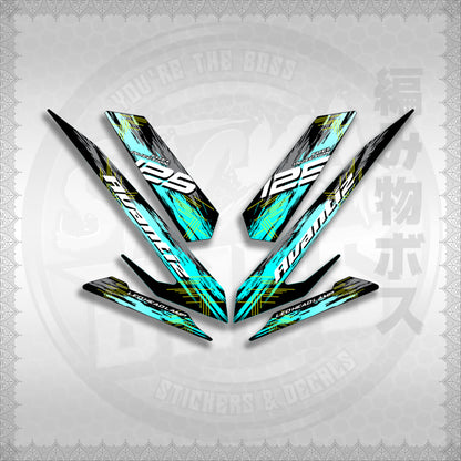 MIO SOUL I 125 GT EGO AVANTIZ STROKE DESIGN STICKER DECALS By STICKABOSS SOFIE LAMINATED WATERPROOF