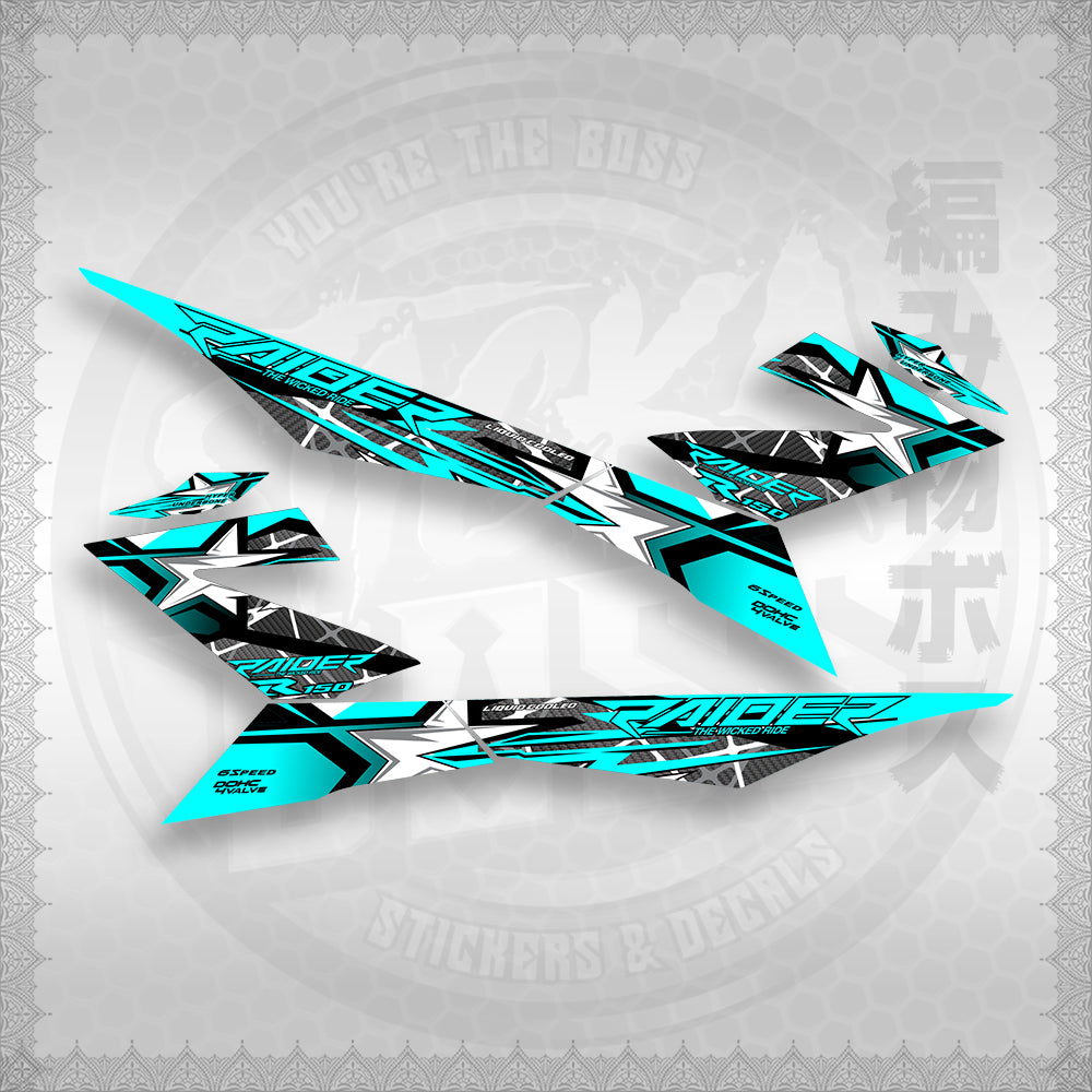 STICKER DECALS for RAIDER 150 FI (RFISATHMATH04) By STICKABOSS (SOFIE LAMINATED WATERPROOF)