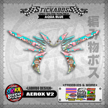 AEROX V2 STICKER DECALS ( LABUBU DESIGN )【WITH FREEBIES】
