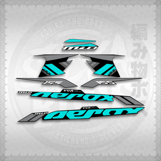 STICKER DECALS for AEROX 155 V1 (AV120X7IN) By STICKABOSS (SOFIE LAMINATED WATERPROOF)