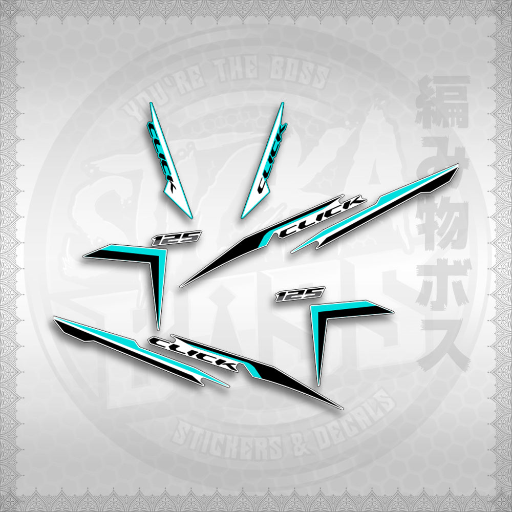 STICKER DECALS for CLICK 125 V2 (CV224NVSTIN) By STICKABOSS (SOFIE LAMINATED WATERPROOF)