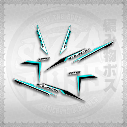 STICKER DECALS for CLICK 125 V2 (CV224NVSTIN) By STICKABOSS (SOFIE LAMINATED WATERPROOF)