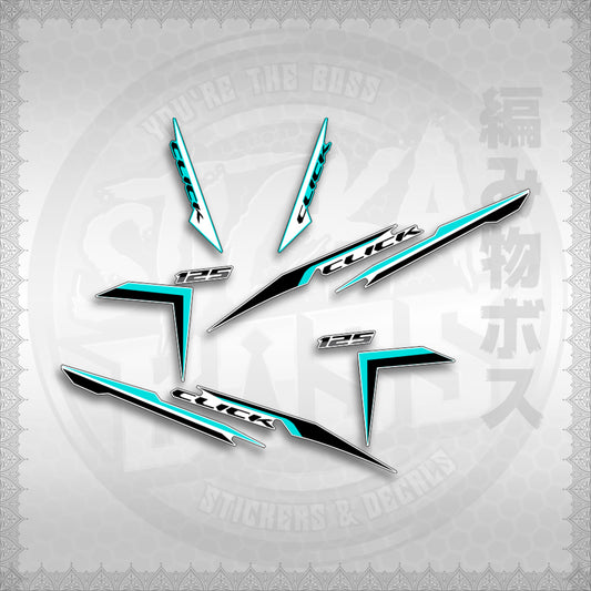 STICKER DECALS for CLICK 125 V2 (CV224NVSTIN) By STICKABOSS (SOFIE LAMINATED WATERPROOF)