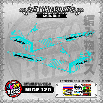 【PREMIUM UV PRINT】TRANSPARENT NICE 125 STICKER DECALS ( MALAYSIAN SPLASH DESIGN )【WITH FREEBIES】