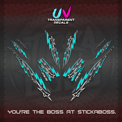 AEROX V2 INDO UV TRANSPARENT DECALS (2026 STAR 0001 MOTIF) STICKER KITS By STICKABOSS