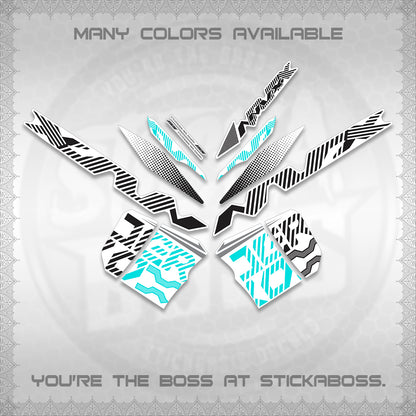 AEROX V2 NVX FOR WHITE DECALS (2024 NEW 001 DESIGN) STICKER DECALS By STICKABOSS