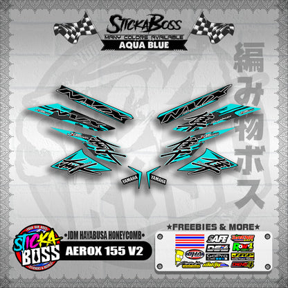 AEROX 155 V2 DECALS ( JDM HAYABUSA HONEYCOMB )【WITH FREEBIES】