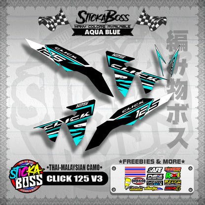 CLICK 125 V3 DECALS ( THAI-MALAYSIAN CAMO )【WITH FREEBIES】