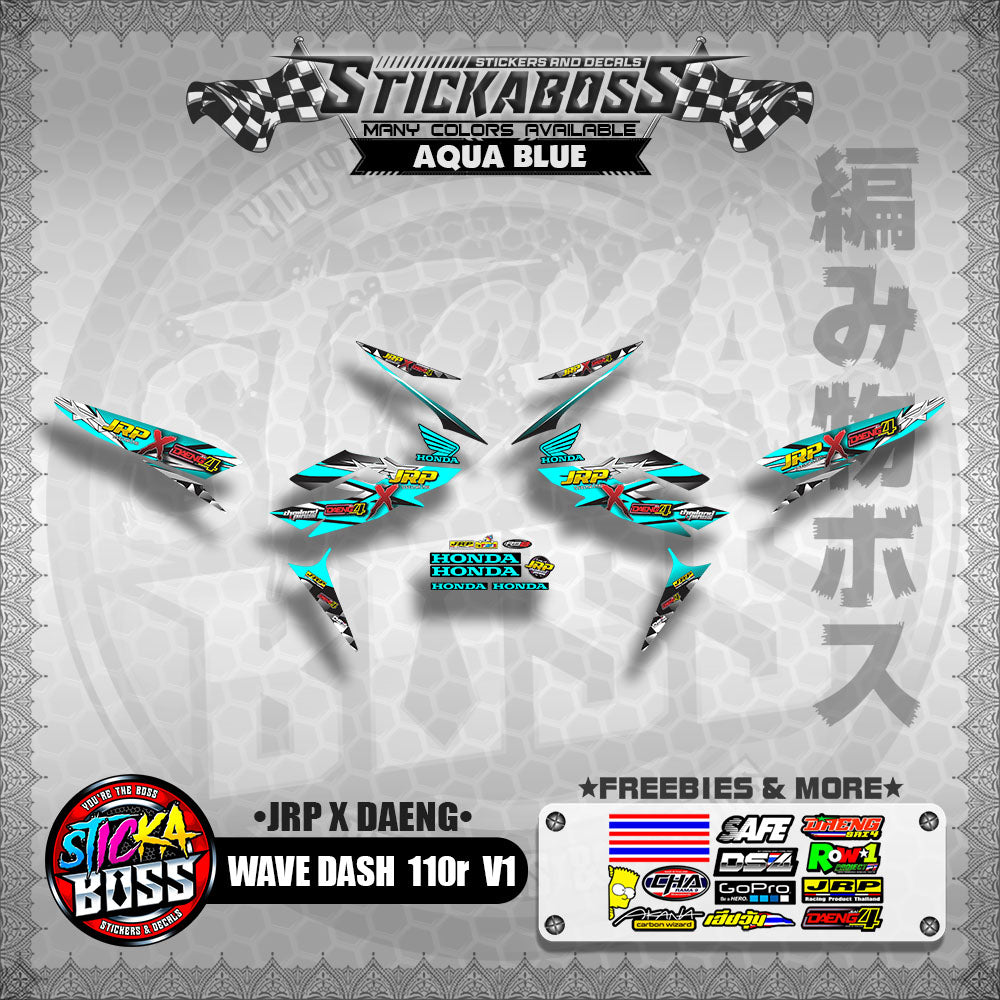 Honda Wave Dash 110r v1【 JRP X DAENG DECALS 】 (Rusi Swish Mono)