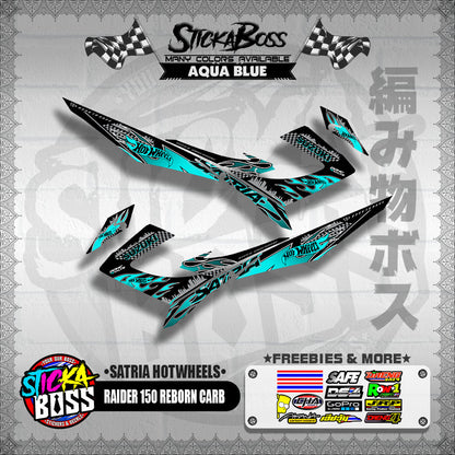 RAIDER 150 REBORN CARB DECALS ( SATRIA HOTWHEELS )【WITH FREEBIES】