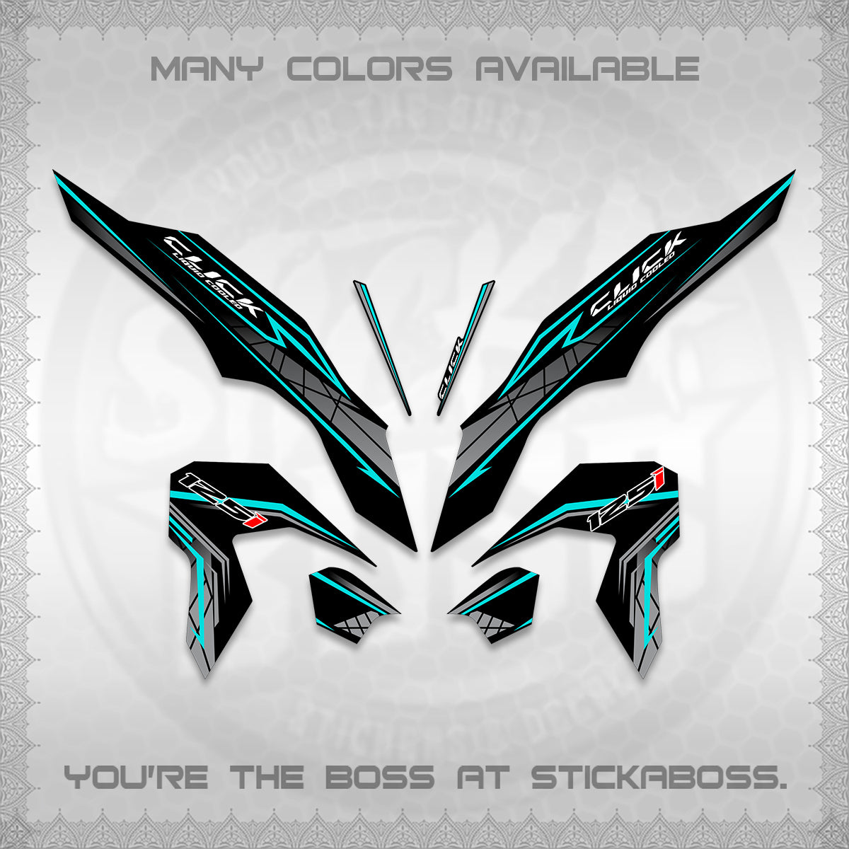 CLICK 125 V3 DECALS (2023 SIMPLE STRIPE DESIGN) STICKER DECALS By STICKABOSS