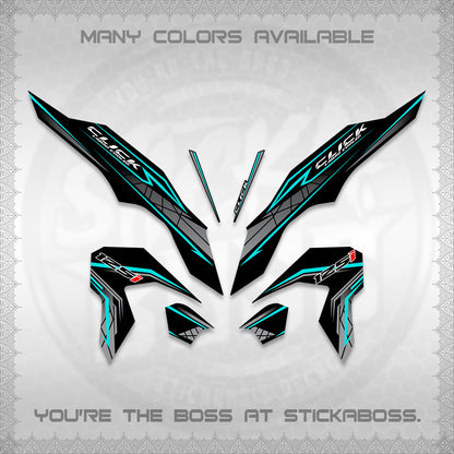 CLICK 125 V3 DECALS (2023 SIMPLE STRIPE DESIGN) STICKER DECALS By STICKABOSS