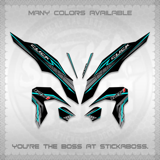 CLICK 125 V3 DECALS (2023 SIMPLE STRIPE DESIGN) STICKER DECALS By STICKABOSS