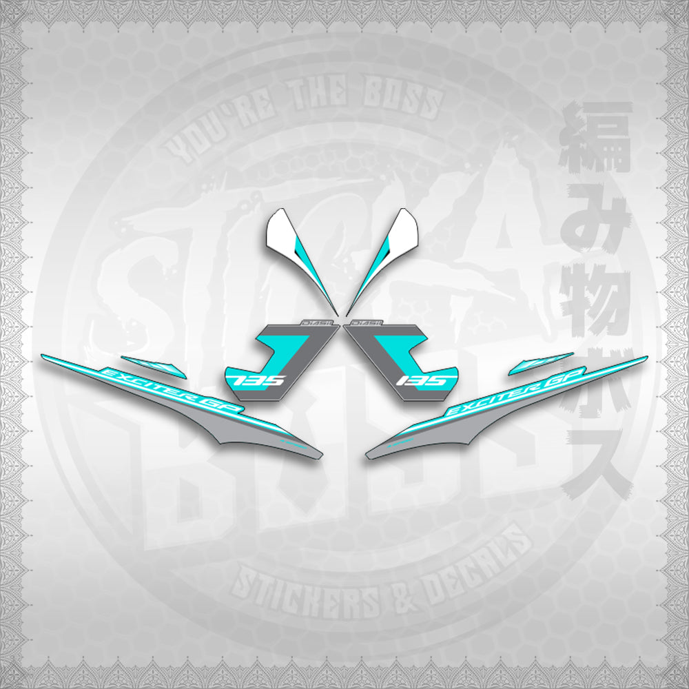 STICKER DECALS for SNIPER 135 MX(S13525EXGP)By STICKABOSS (SOFIE LAMINATED WATERPROOF)