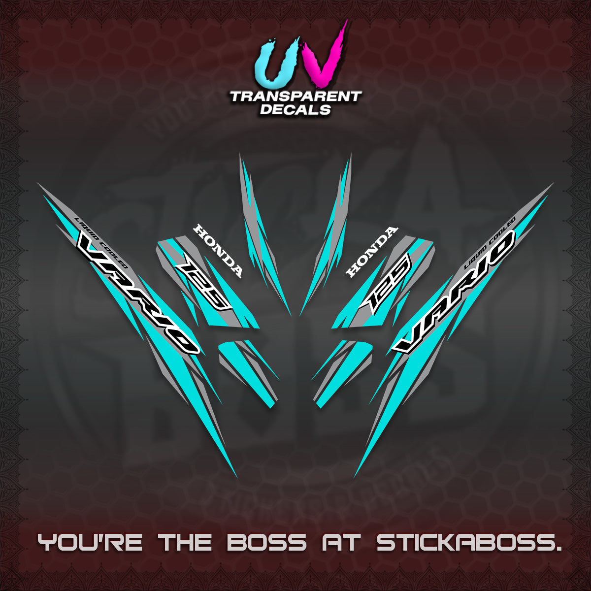 CLICK 125 V3 INDO UV TRANSPARENT DECALS (2024 SV 22-A1 STYLE) STICKER KITS By STICKABOSS