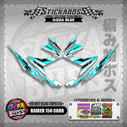RAIDER 150 CARB STICKER DECALS ( FOR WHITE BELANG STRIPED R150 )【WITH FREEBIES】