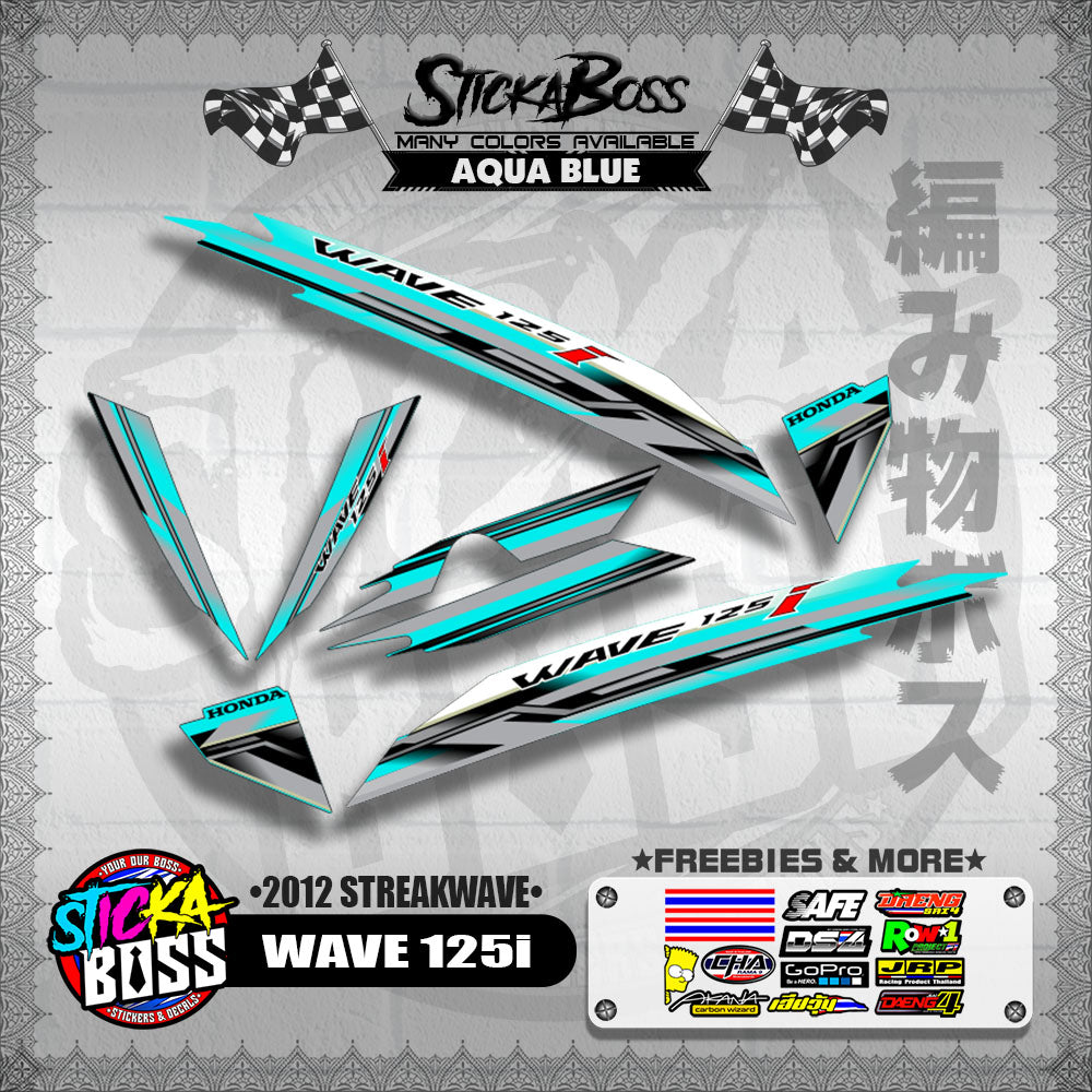 WAVE 125i DECALS ( 2012 STREAKWAVE )【WITH FREEBIES】