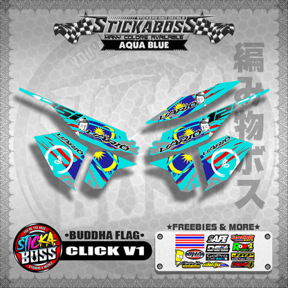 CLICK V1 MALAYSIAN STICKER DECALS ( BUDDHA FLAG )【WITH FREEBIES】