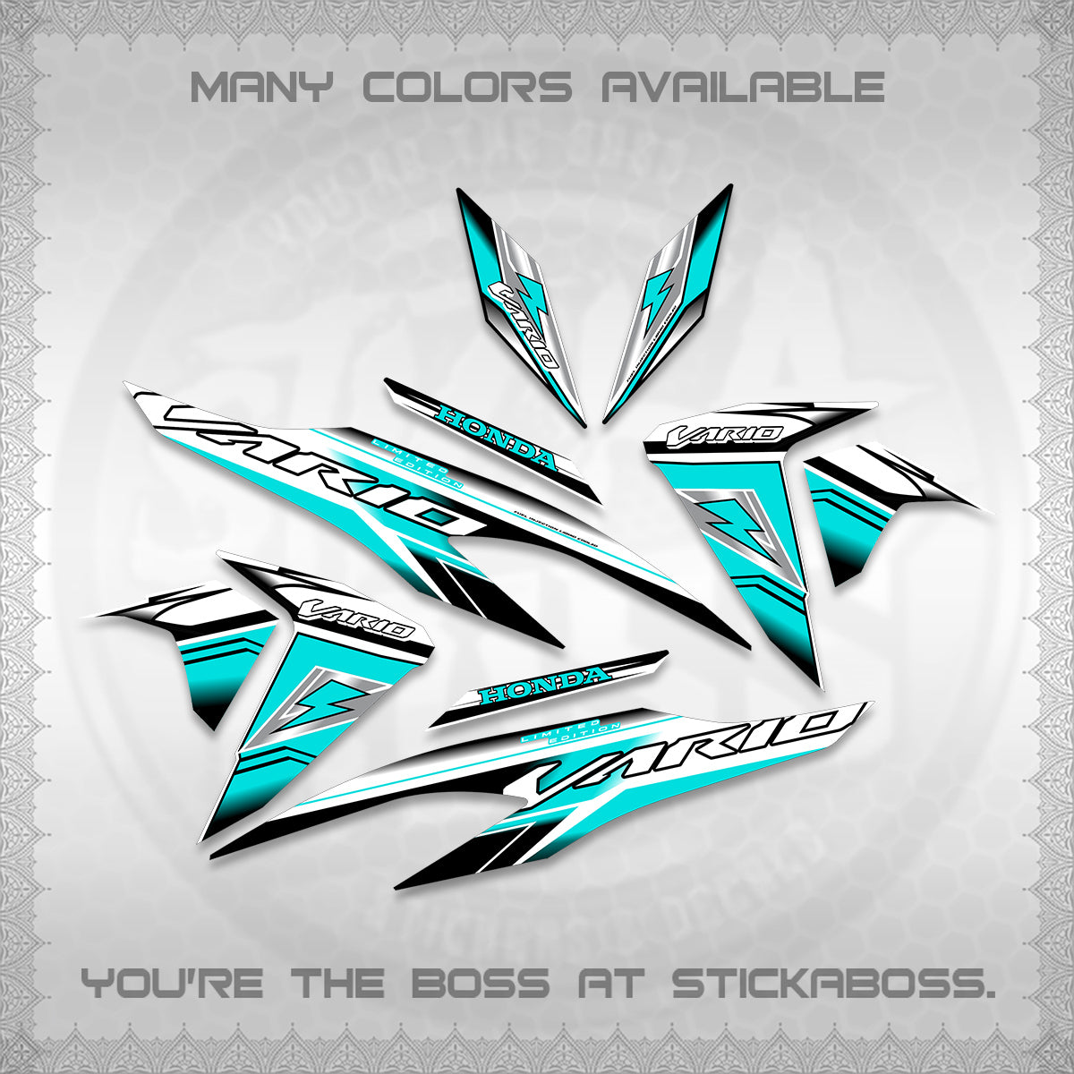 CLICK 125 V2 FOR WHITE VARIO DECALS (LIGHTNING DESIGN)STICKER DECALS By STICKABOSS (Copy) (Copy) (Copy) (Copy)
