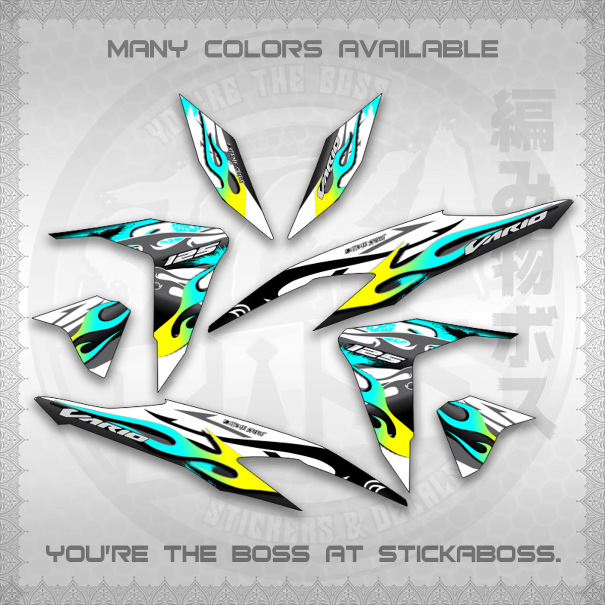 CLICK 125 V2 MALAY CONCEPT ( FOR WHITE TRIBAL X FIRE CUSTOM ) STICKER DECALS By STICKABOSS