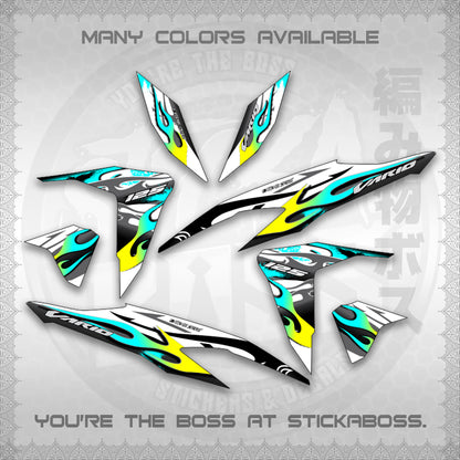 CLICK 125 V2 MALAY CONCEPT ( FOR WHITE TRIBAL X FIRE CUSTOM ) STICKER DECALS By STICKABOSS