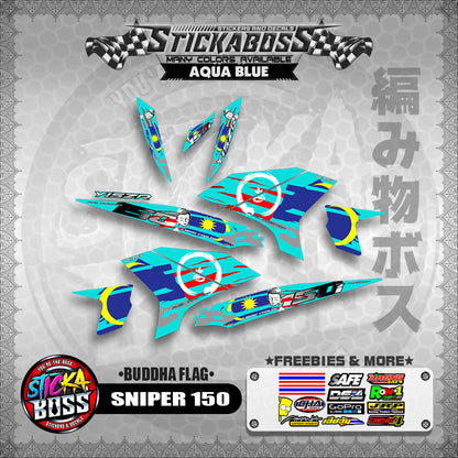SNIPER 150 MALAYSIAN STICKER DECALS ( BUDDHA FLAG )【WITH FREEBIES】