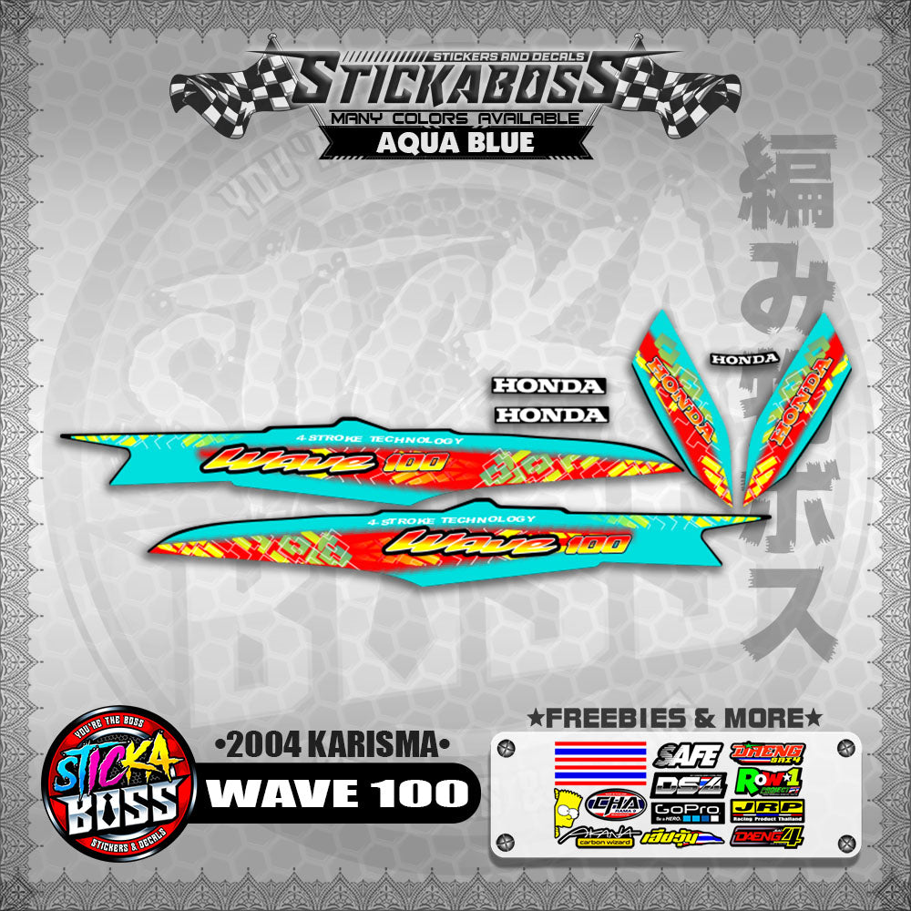 WAVE 100 STICKER DECALS ( 2004 KARISMA )【WITH FREEBIES】