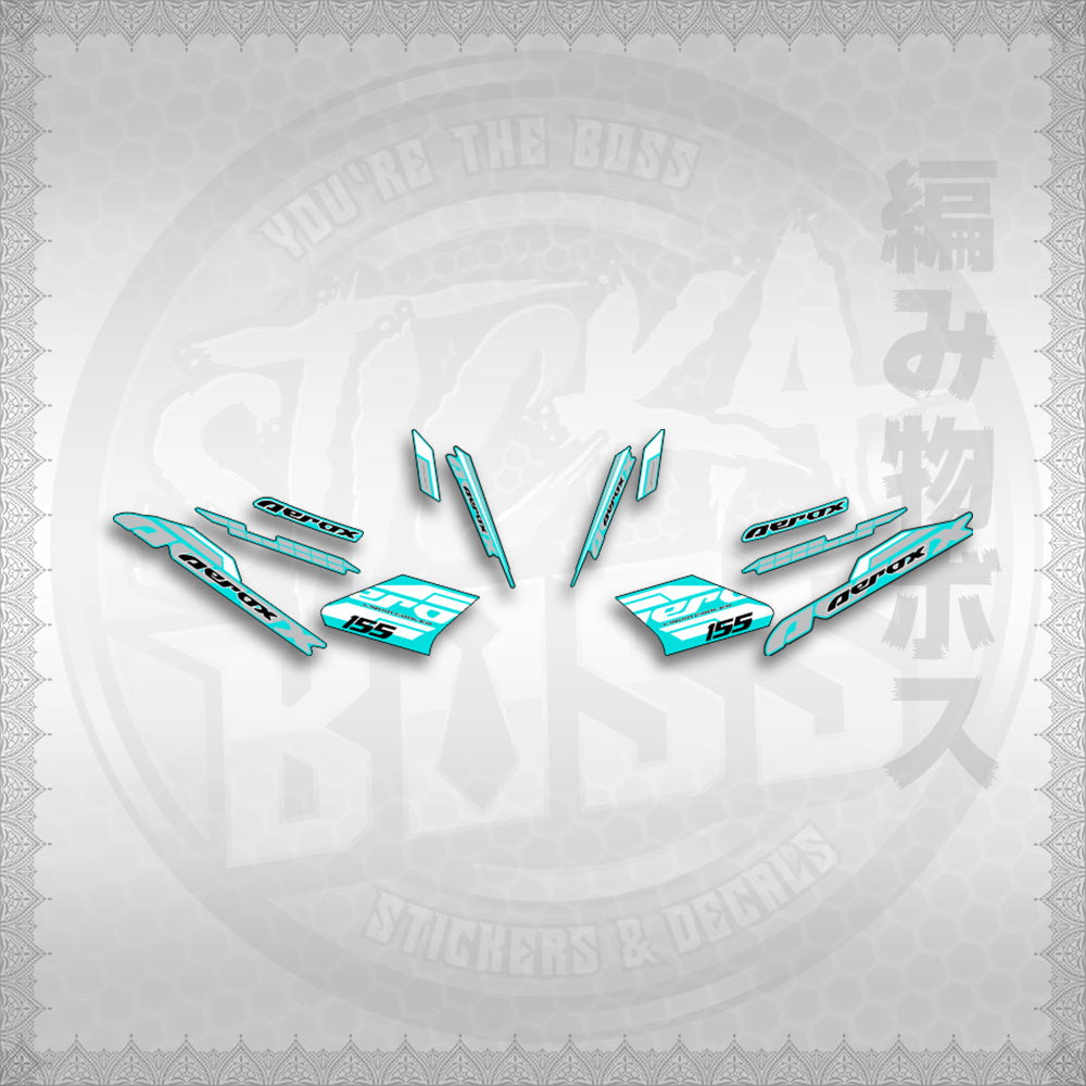 STICKER DECALS for AEROX 155 V1 THAI (AV1BLSI20) By STICKABOSS (SOFIE LAMINATED WATERPROOF)