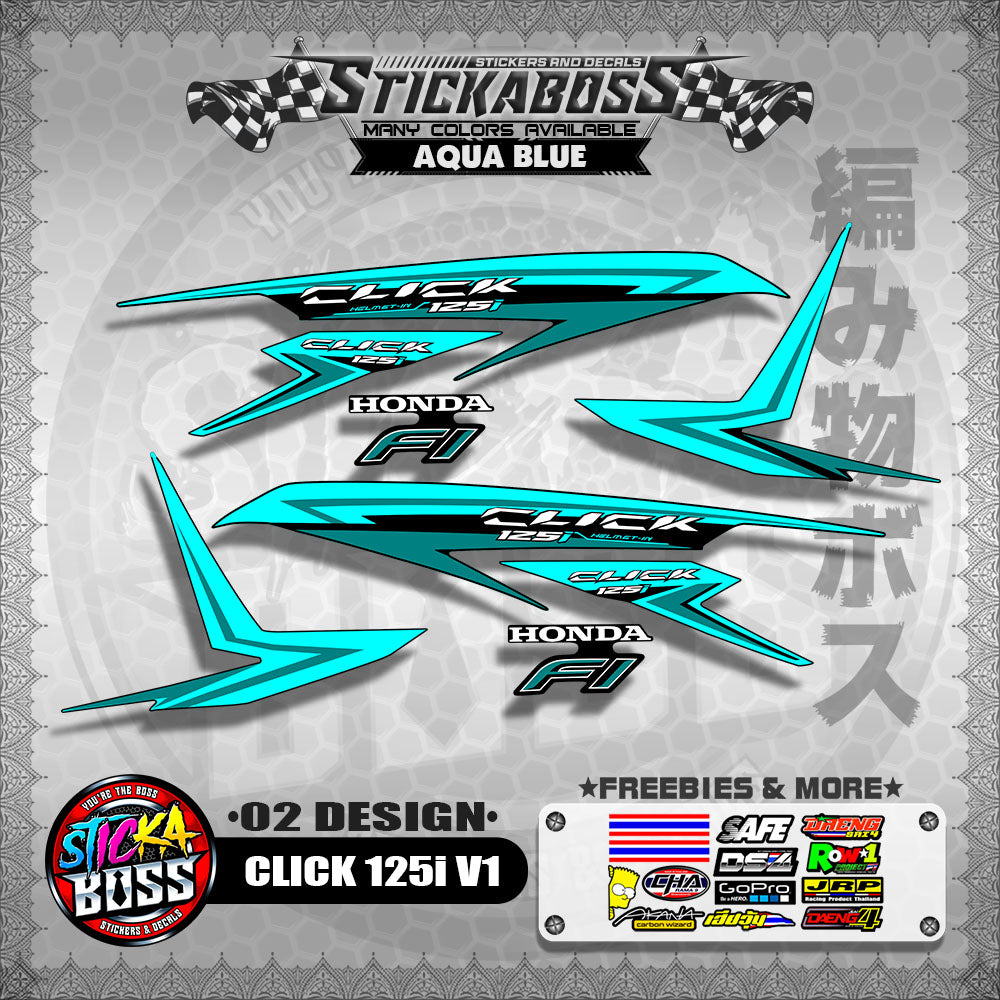 CLICK 125I V1 STOCK DECALS ( 02 DESIGN )【WITH FREEBIES】