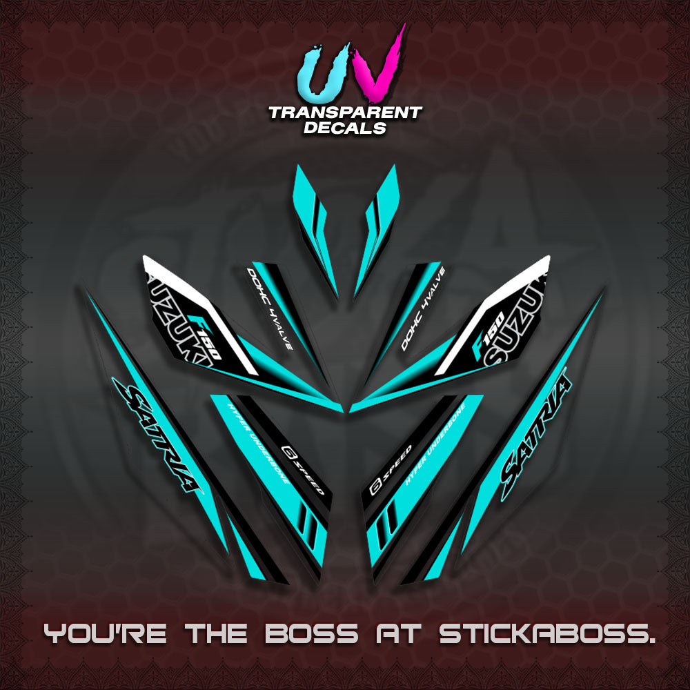 【PREMIUM UV PRINT】TRANSPARENT RAIDER 150 Fi SATRIA DECALS (2026 NTN N22)STICKER By STICKABOSS