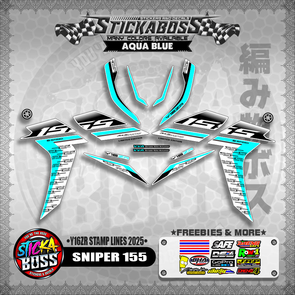 SNIPER 155 STICKER DECALS ( Y16ZR STAMP LINES 2025 )【WITH FREEBIES】