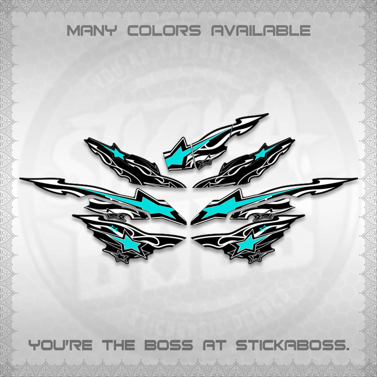 AEROX  V3 INDO DECALS (0005 RISING STAR)STICKER DECALS By STICKABOSS