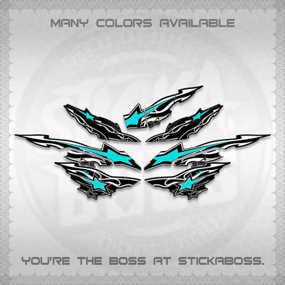 AEROX  V3 INDO DECALS (0005 RISING STAR)STICKER DECALS By STICKABOSS
