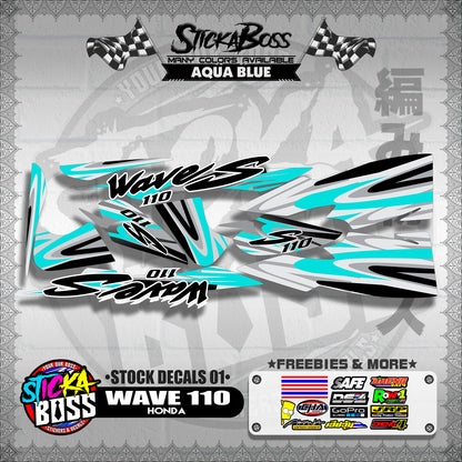 HONDA WAVE 110 ( STOCK DECALS 01 )【WITH FREEBIES】