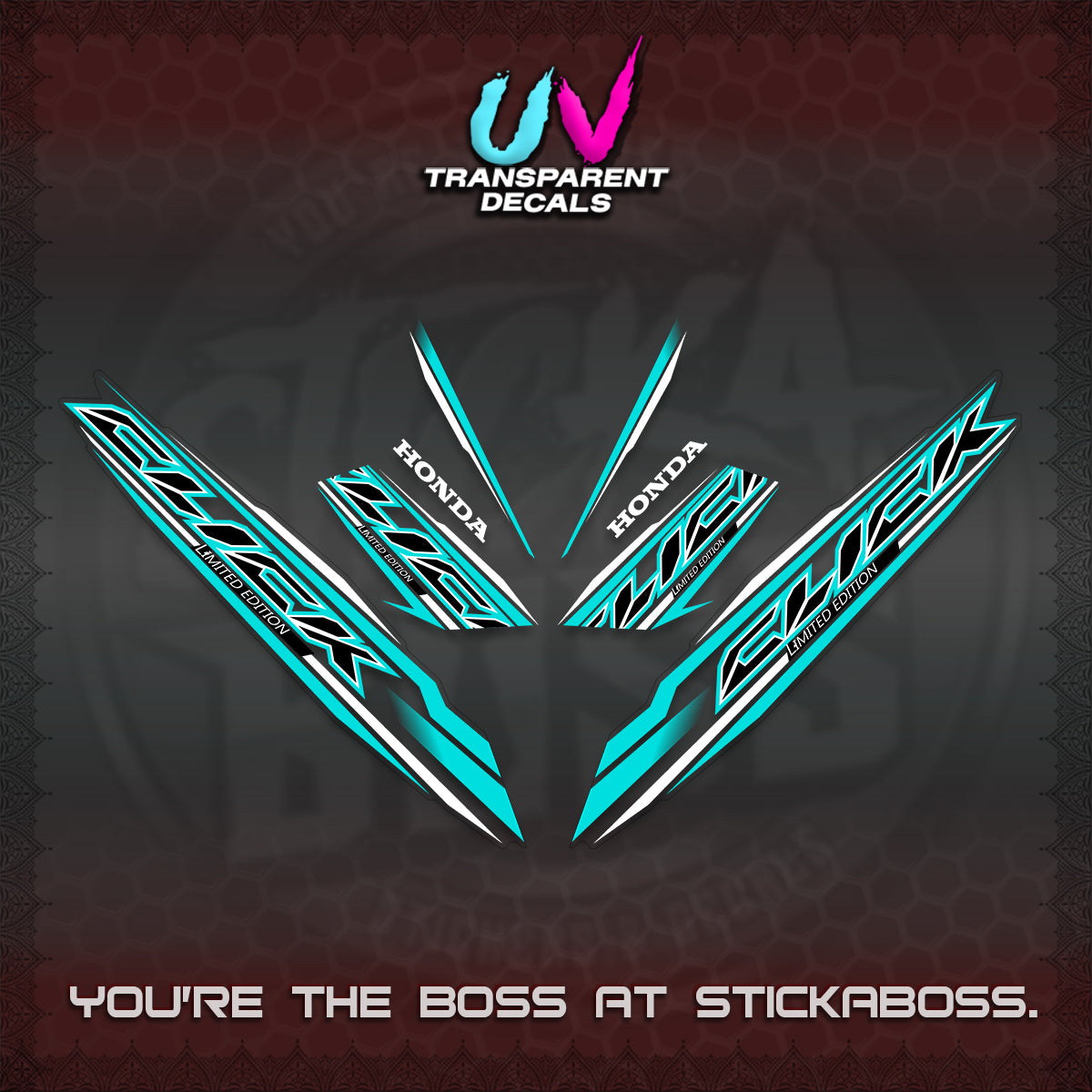 CLICK 125 V3 INDO UV TRANSPARENT DECALS (2024 SV 13-A2 STYLE) STICKER KITS By STICKABOSS
