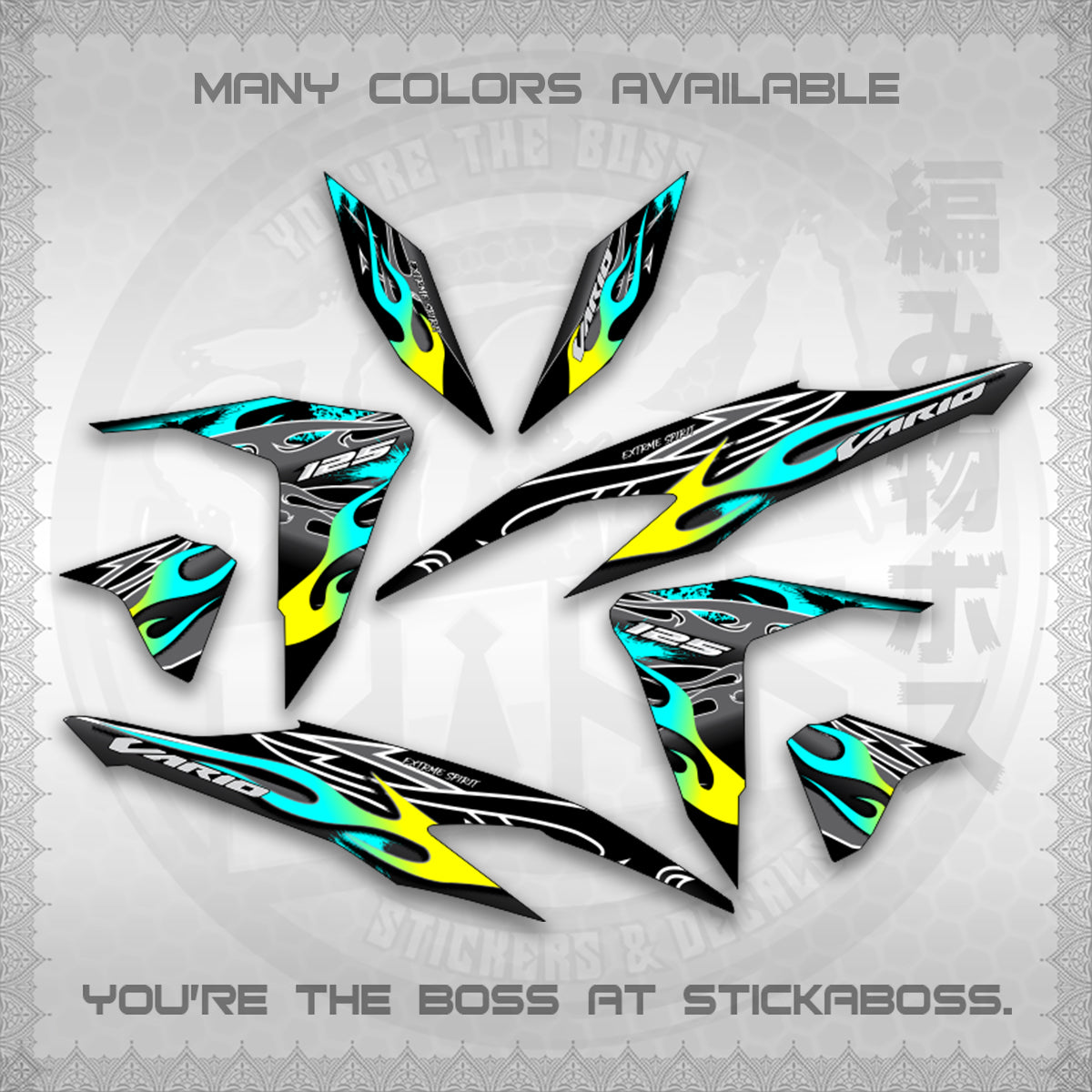 CLICK 125 V2 MALAY CONCEPT ( TRIBAL X FIRE CUSTOM ) STICKER DECALS By STICKABOSS