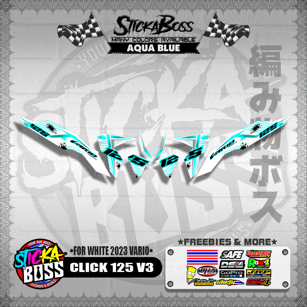CLICK 125 V3 DECALS ( FOR WHITE 2023 VARIO )【WITH FREEBIES】