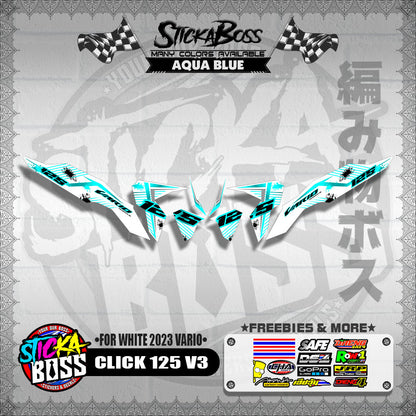 CLICK 125 V3 DECALS ( FOR WHITE 2023 VARIO )【WITH FREEBIES】