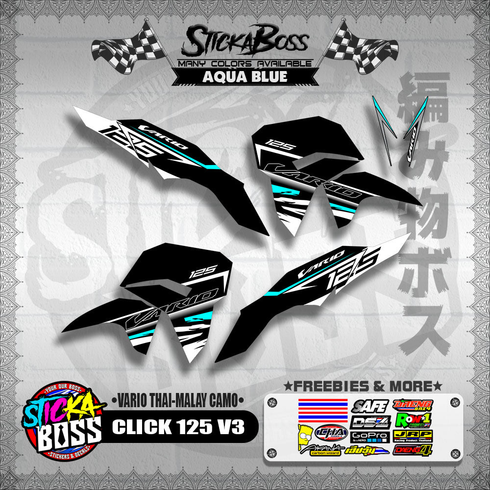 CLICK 125 V3 DECALS ( VARIO THAI-MALAY CAMO )【WITH FREEBIES】