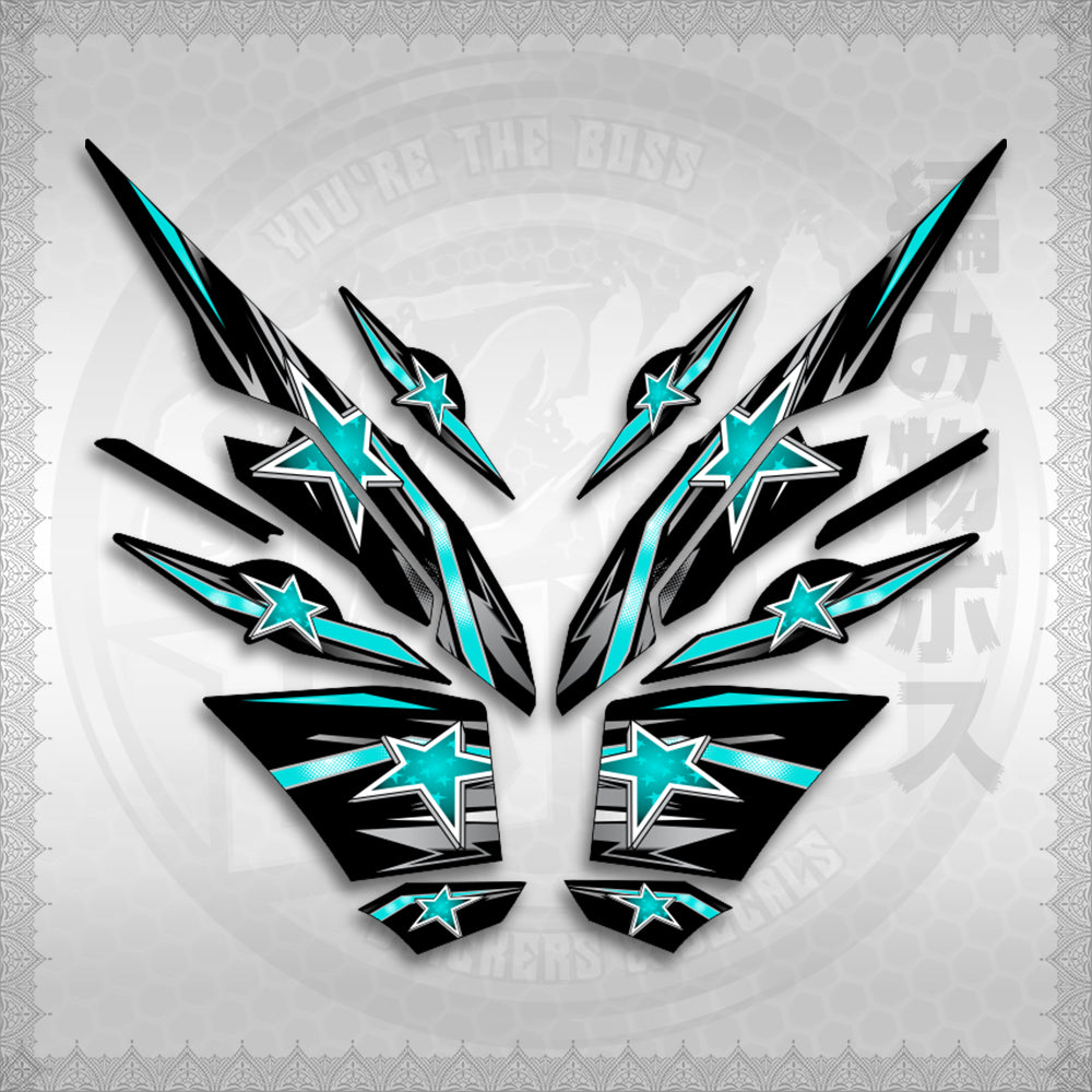 STICKER DECALS for AEROX V3 ALPHA TURBO INDO (AV3LESTSE) By STICKABOSS (SOFIE LAMINATED WATERPROOF)