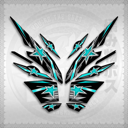 STICKER DECALS for AEROX V3 ALPHA TURBO INDO (AV3LESTSE) By STICKABOSS (SOFIE LAMINATED WATERPROOF)