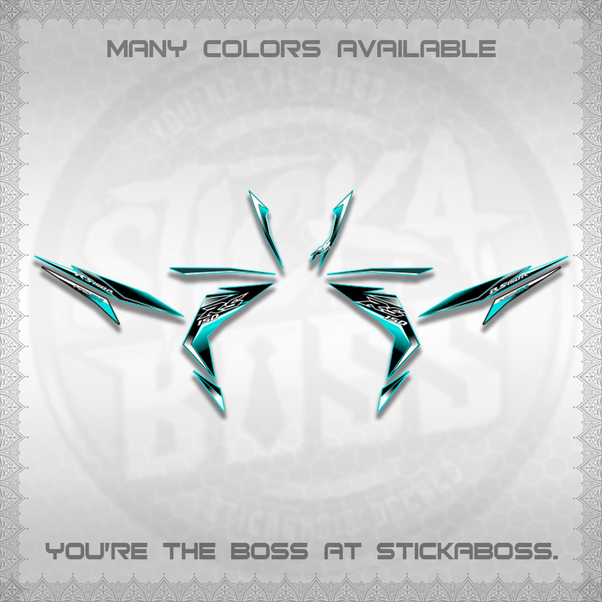 WINNER 150 V1 DECALS (GTR 150 RS PATTERN)STICKER DECALS By STICKABOSS