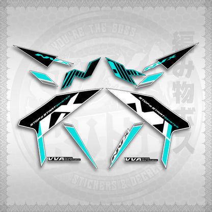 STICKER DECALS for AEROX V3 ALPHA TURBO INDO (AV3SHBOST) By STICKABOSS (SOFIE LAMINATED WATERPROOF)