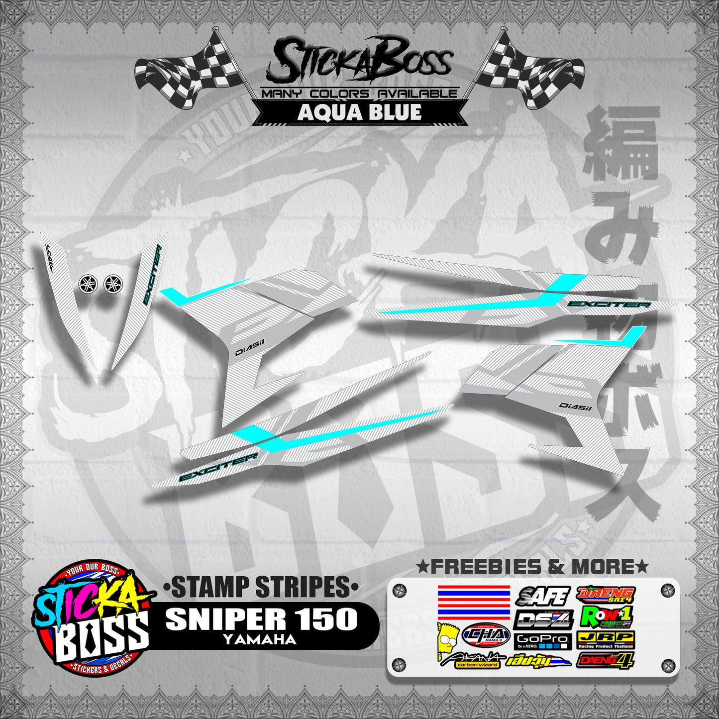 SNIPER 150 DECALS ( STAMP STRIPES )【WITH FREEBIES】