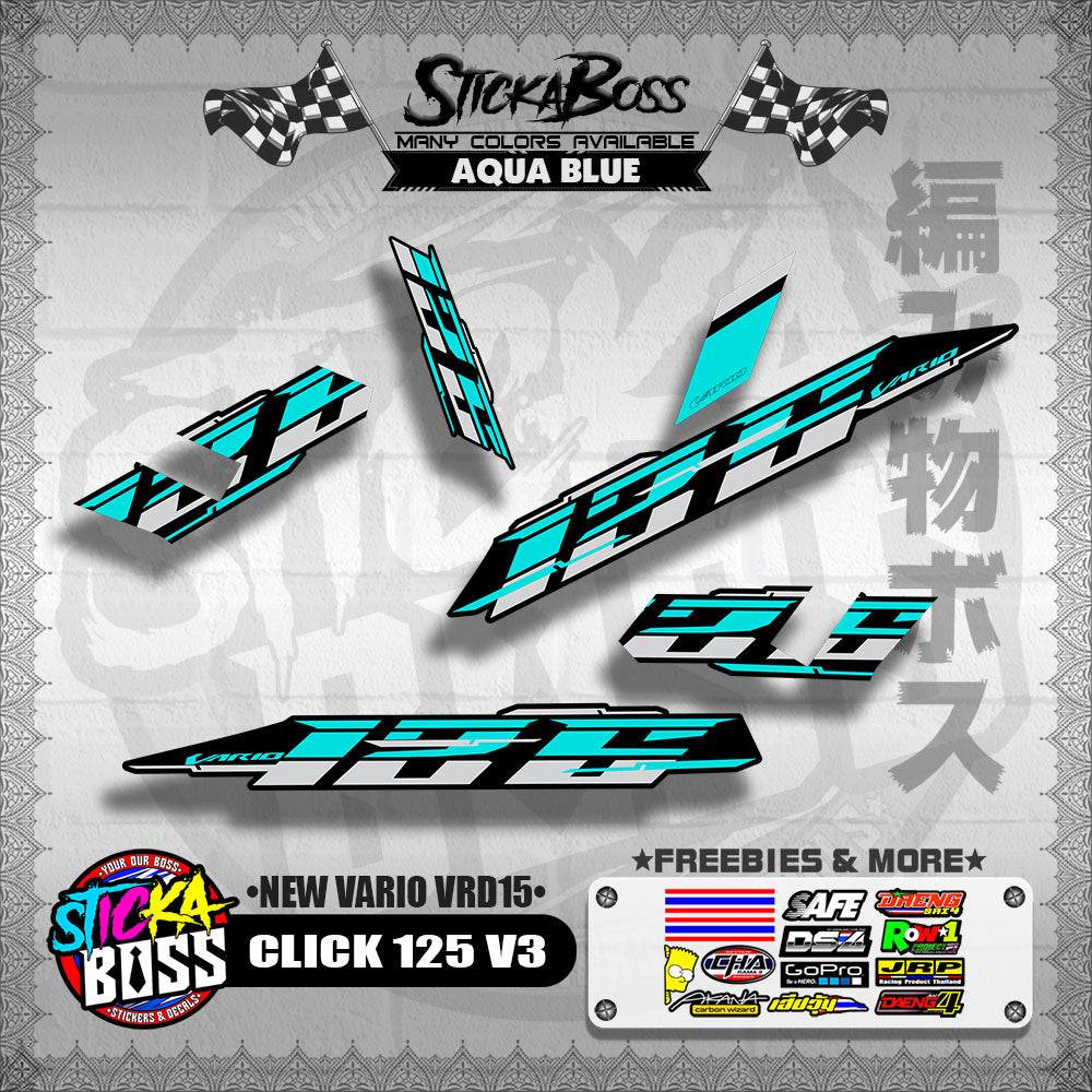 CLICK 125 V3 DECALS ( NEW VARIO VRD15 )[ PREMIUM GLOSSY LAMINATED ]【WITH FREEBIES】